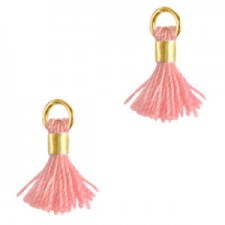 Mini Quaste Ibiza Style 0.7cm Gold-carnation pink